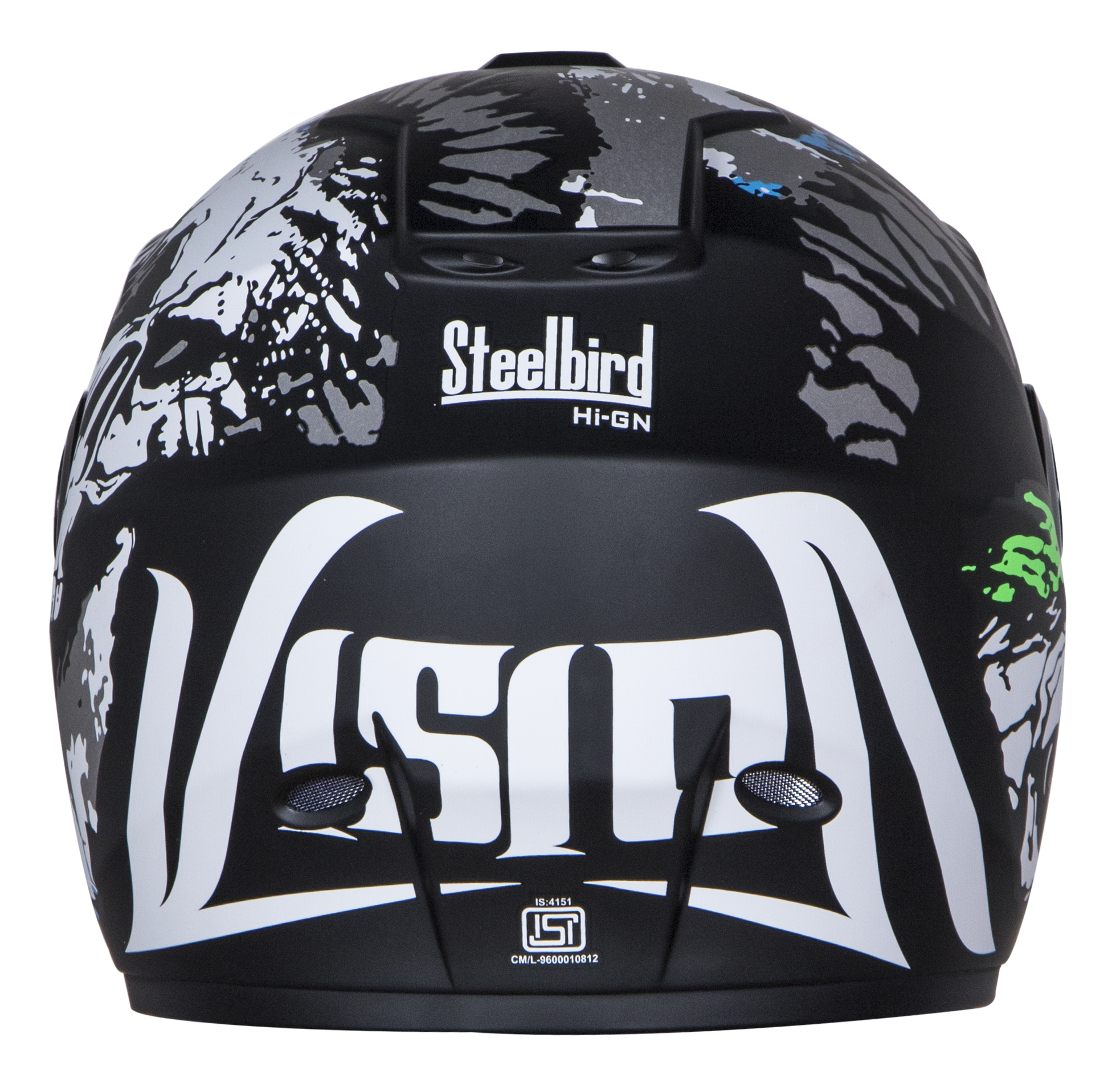 SBH-11 Vision Skull Mat Black With Grey( Fitted With Clear Visor Extra Smoke Visor Free)
